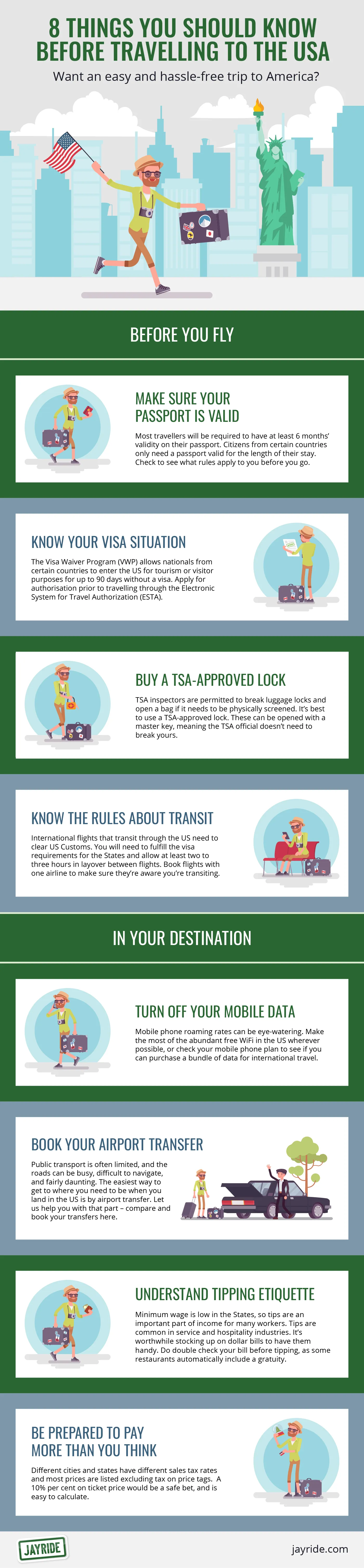 tips for travelling to america