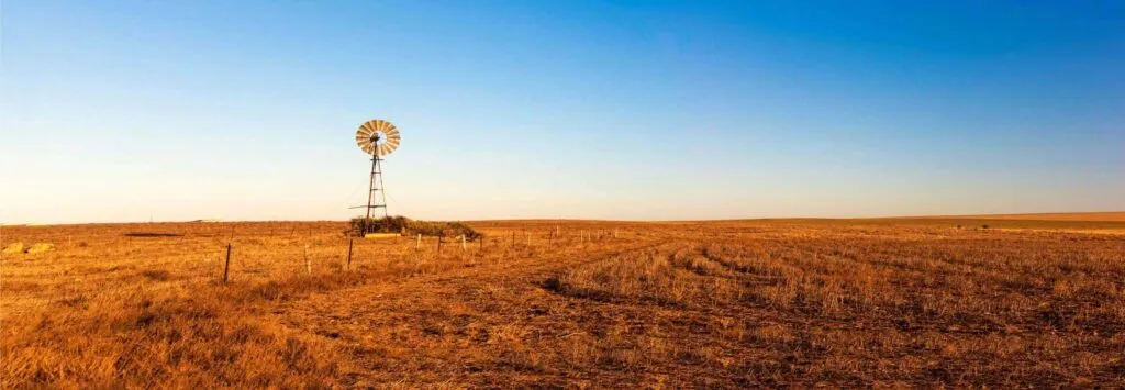 Australian landscape with windmill