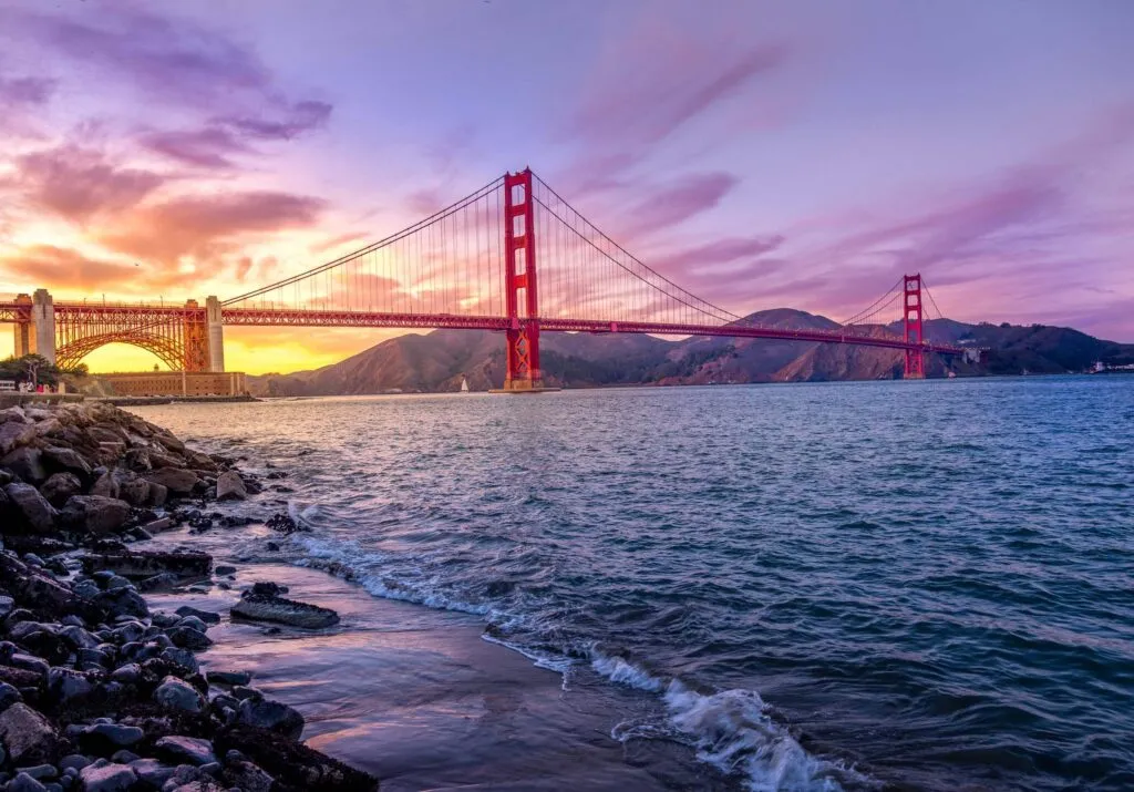 Sunset over the Golden Gate Bridge. Photo by Umer Sayyam