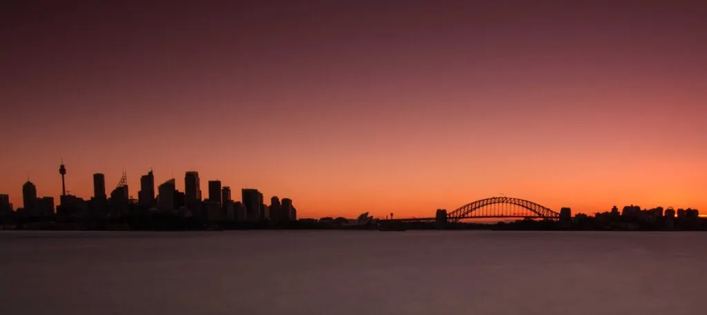 Sydney harbour with bridge